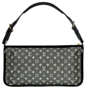 Vintage Louis Vuitton Monogram Canvas Shoulder Bag in Black / White / Gold | NITRYL