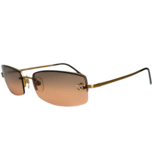 Vintage Chanel Diamante Rimless Ombre Sunglasses in Gold / Brown / Orange | NITRYL