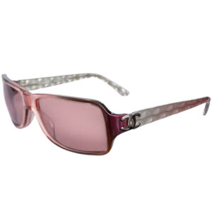 Vintage Chanel Logo Iridescent Sunglasses in Pink / Silver | NITRYL