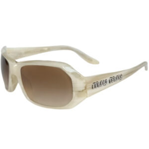 Vintage Miu Miu Diamante Logo Oversized Sunglasses in Beige / Silver | NITRYL