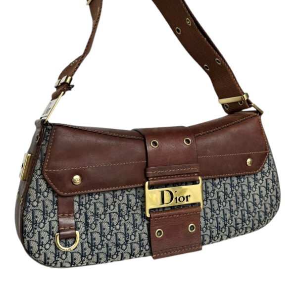 Dior Monogram Street Chic Columbus Shoulder Bag in Navy / Brown / Gold - Image 2