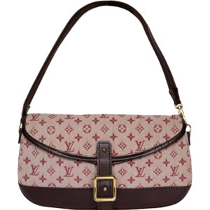 Vintage Louis Vuitton Monogram Canvas Buckle Majorie Shoulder Bag in Maroon Red / Light Pink / Gold | NITRYL