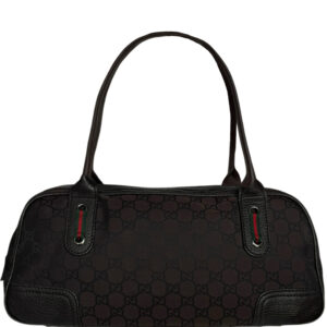 Vintage Gucci Monogram Shoulder Bag in Dark Brown | NITRYL