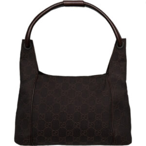 Vintage Gucci Monogram Shoulder Bag in Dark Brown | NITRYL