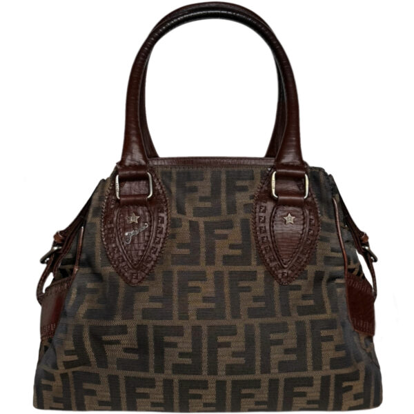 Vintage Fendi Zucca Monogram Etonico Shoulder Bag in Brown | NITRYL