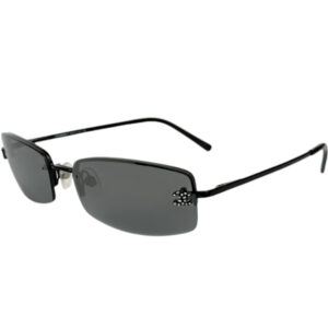 Vintage Chanel Diamante Logo Rimless Sunglasses in Black / Silver | NITRYL