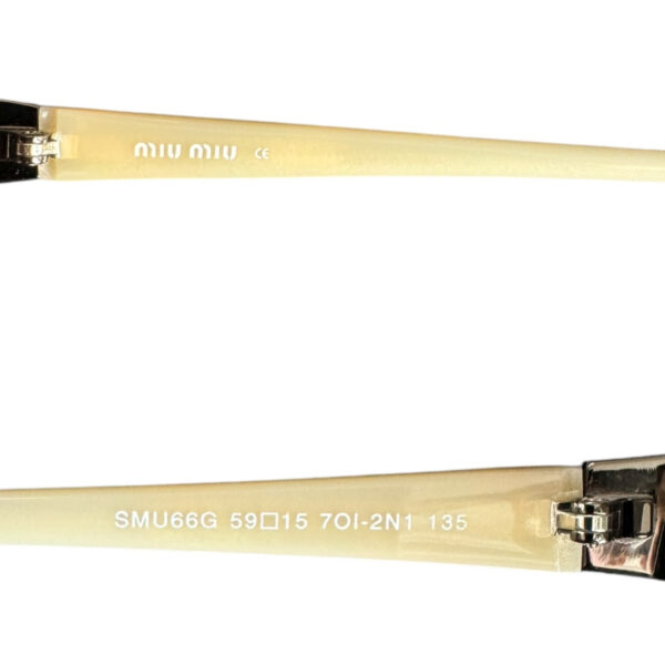 Miu Miu Logo Flower Rimless Sunglasses in Brown / Gold - Image 3