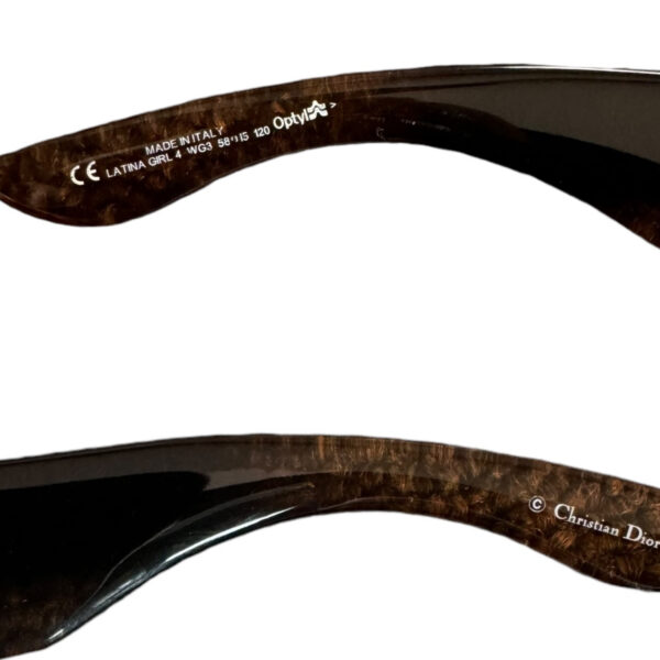 Dior Logo Ombre Chunky Sunglasses in Brown / Silver - Image 3