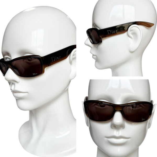 Dior Logo Ombre Chunky Sunglasses in Brown / Silver - Image 4