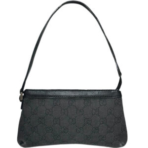 Vintage Gucci Monogram Mini Shoulder Bag in Dark Grey / Black | NITRYL