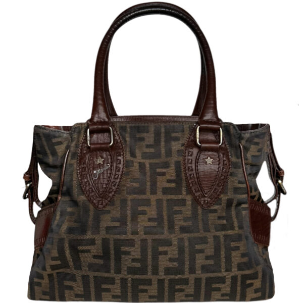 Vintage Fendi Zucca Monogram Etonico Shoulder Bag in Brown | NITRYL