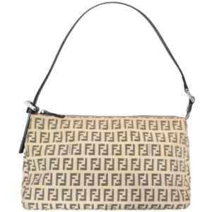 Vintage Fendi Monogram Shoulder Bag in Beige / Black | NITRYL