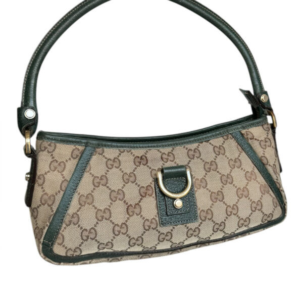 Gucci Monogram D Ring Shoulder Bag in Beige / Green / Gold - Image 2