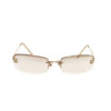 Chanel Diamante Logo Rimless Sunglasses in Gold - Image 2