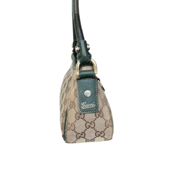 Gucci Monogram D Ring Shoulder Bag in Beige / Green / Gold - Image 3