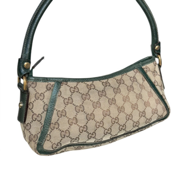 Gucci Monogram D Ring Shoulder Bag in Beige / Green / Gold - Image 4