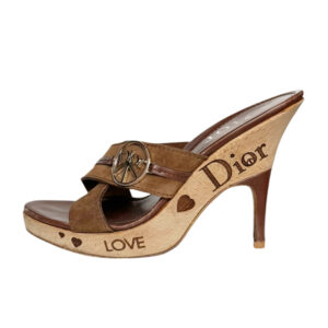 Vintage Dior Peace Logo Wooden Heels UK 6.5 | NITRYL