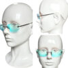 Chanel Logo Rimless Iridescent Oval Sunglasses in Blue / Orange / Silver - Image 4
