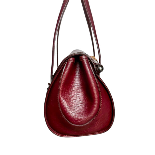 Gucci Monogram Bamboo Shoulder Bag in Red / Maroon / Silver - Image 3