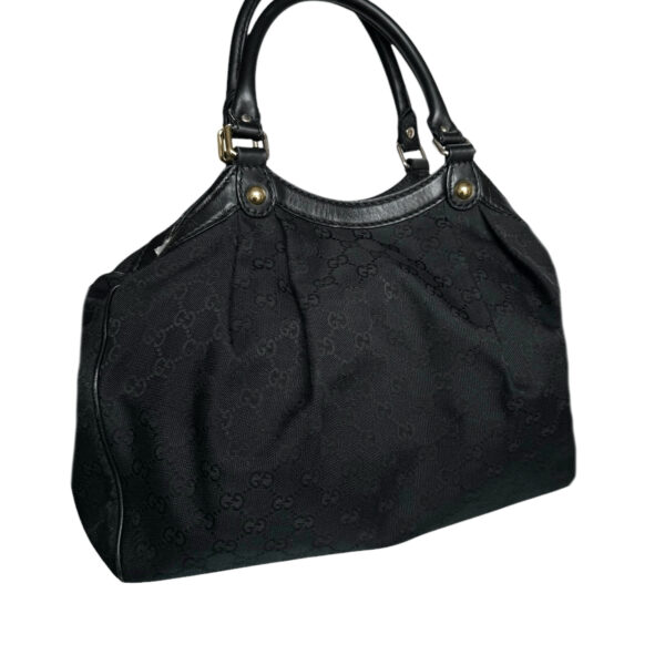 Gucci Monogram Sukey Hobo Shoulder Bag in Black / Gold - Image 4