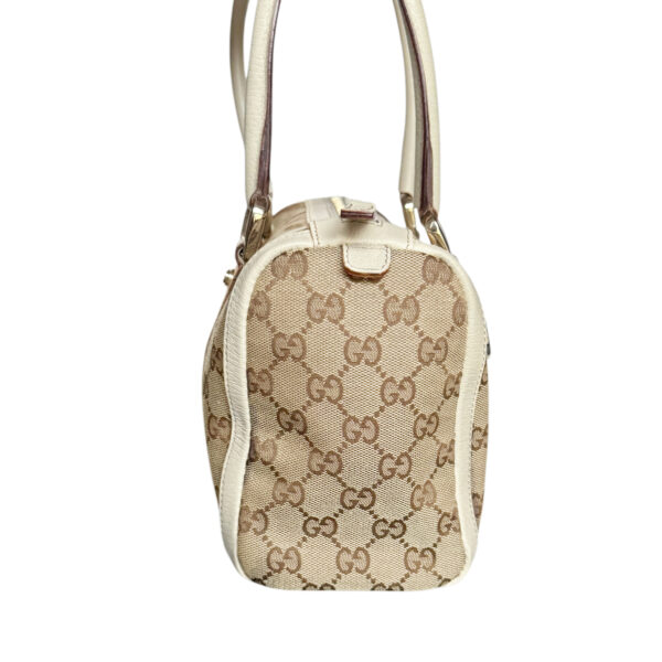 Gucci Monogram Shoulder Boston Bag in Beige / Cream / Gold - Image 3