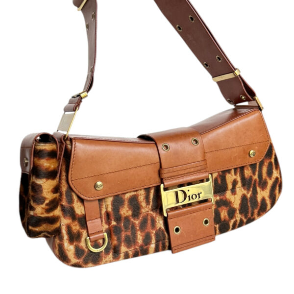 Dior Leopard Print Calfkin Street Chic Columbus Pocket Shoulder Bag in Brown / Tan / Gold - Image 2