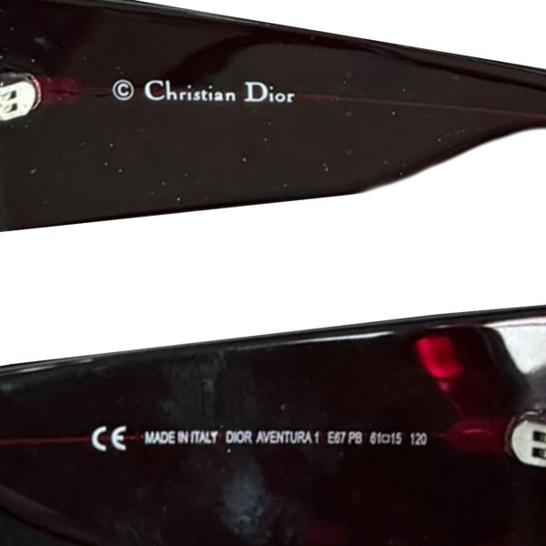 Dior Logo Oversized Sunglasses in Red / Silver - Image 3