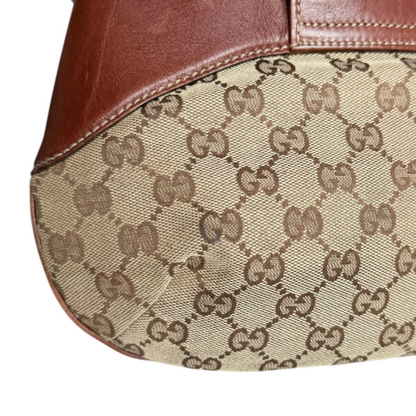 Gucci Monogram Horsebit Shoulder Bag in Beige / Tan Brown / Gold - Image 5