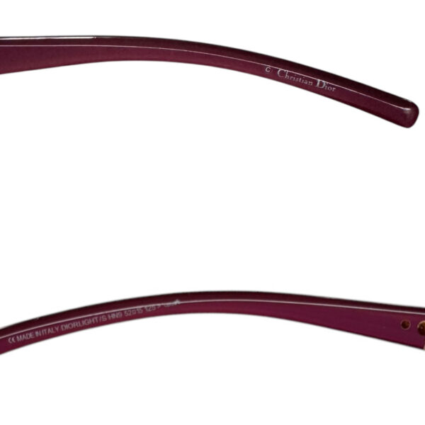 Dior Crystal Logo Sunglasses in Dark Pink - Maroon - Image 3