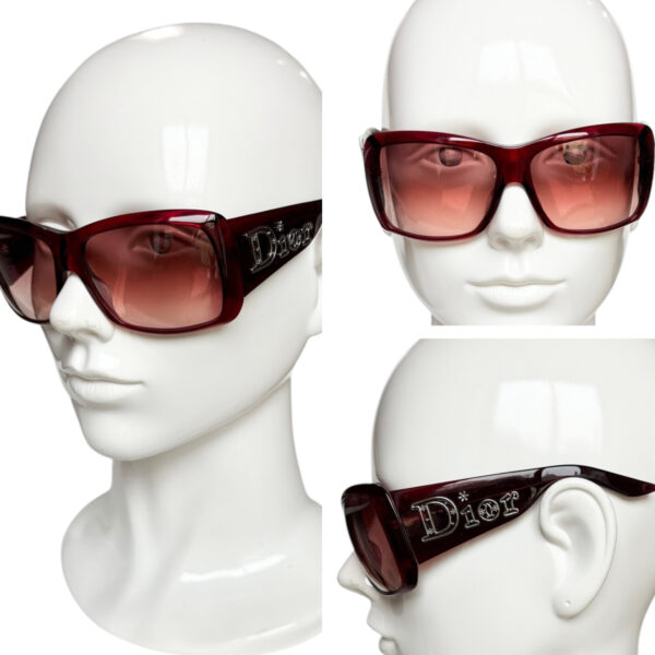 Dior Logo Oversized Sunglasses in Red / Silver - Image 4