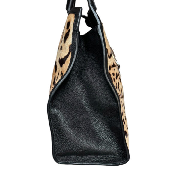 Gucci Leopard Print Calfskin Large Jackie Tote Shoulder Bag in Beige / Black / Gold - Image 3