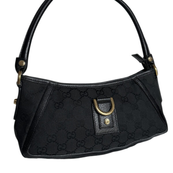 Gucci Monogram D Ring Shoulder Bag in Black / Gold - Image 2