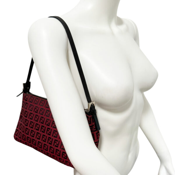 Fendi Monogram Shoulder Bag in Red / Black - Image 9