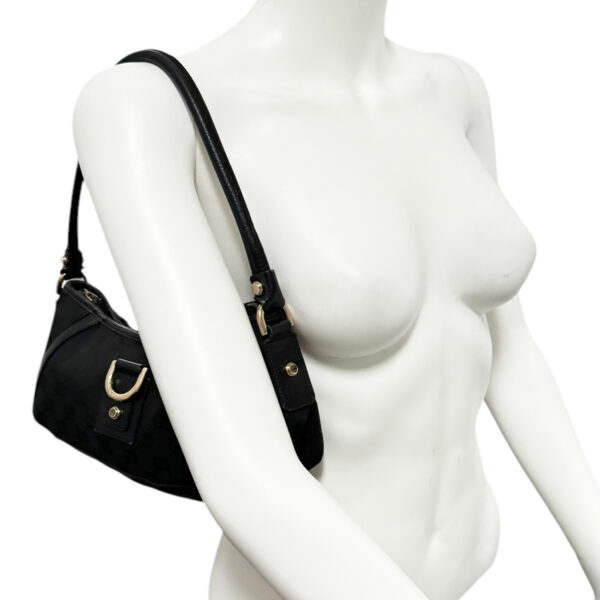 Gucci Monogram D Ring Shoulder Bag in Black / Gold - Image 8