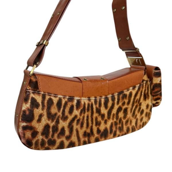 Dior Leopard Print Calfkin Street Chic Columbus Pocket Shoulder Bag in Brown / Tan / Gold - Image 4