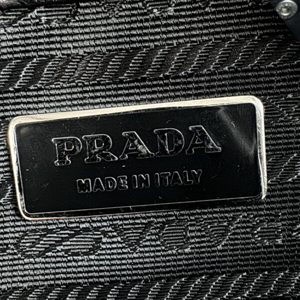 Prada Leather Nylon Buckle Shoulder Bag in Black / Silver - Image 7