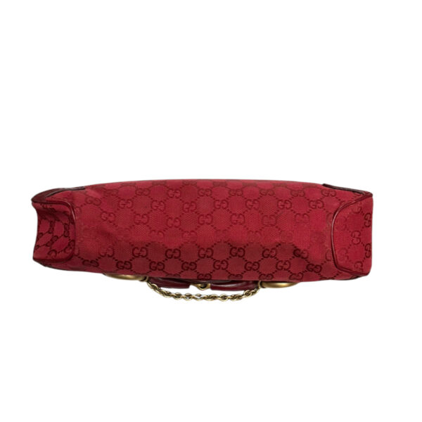 Gucci Monogram Horsebit Shoulder Bag in Red / Gold - Image 6