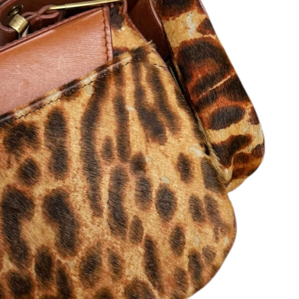 Dior Leopard Print Calfkin Street Chic Columbus Pocket Shoulder Bag in Brown / Tan / Gold - Image 6