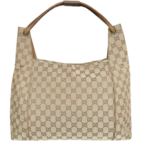 Vintage Gucci Monogram Large Shoulder Bag in Beige / Tan | NITRYL