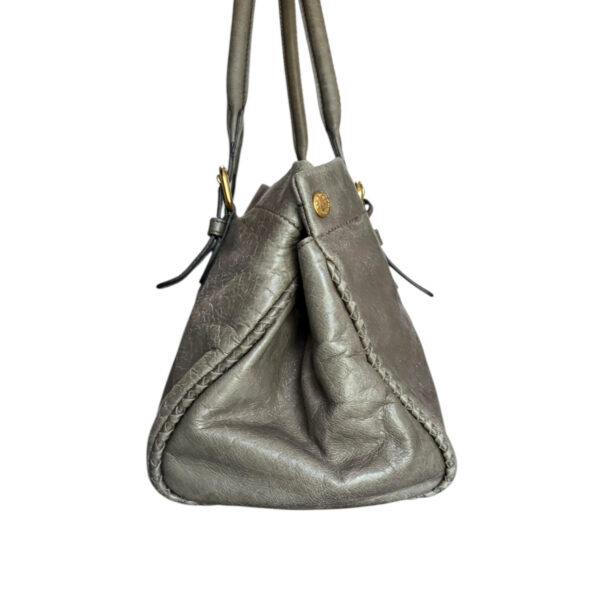 Prada Leather Bow 2-Way Shoulder Bag in Taupe Brown - Grey / Gold - Image 3