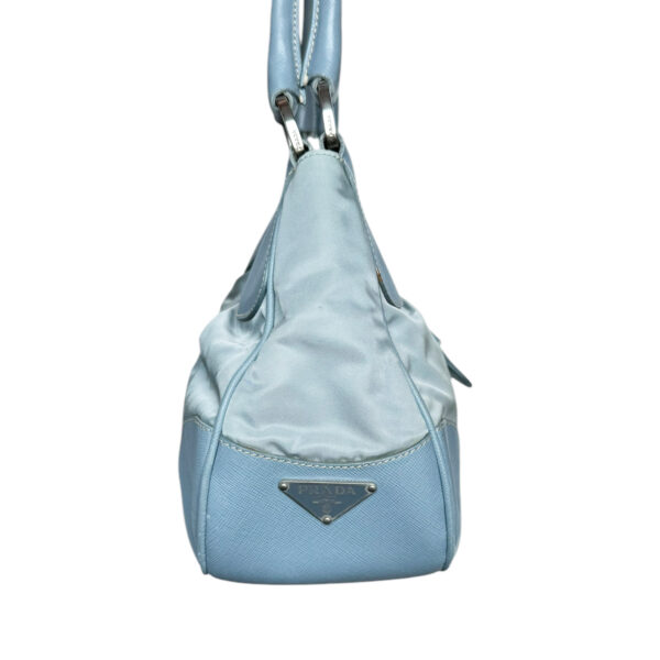 Prada Nylon Half Moon Hobo Shoulder Bag in Baby Blue / Silver - Image 3