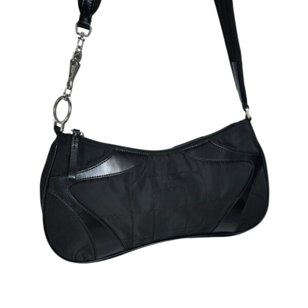 Prada Nylon Quilted Shoulder Bag in Black / Silver - Image 4