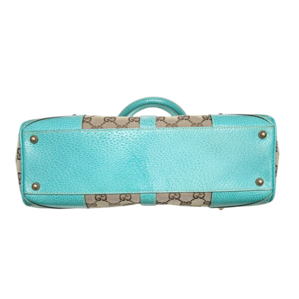 Gucci Monogram Jackie Shoulder Bag in Beige / Aqua Blue / Gold - Image 5