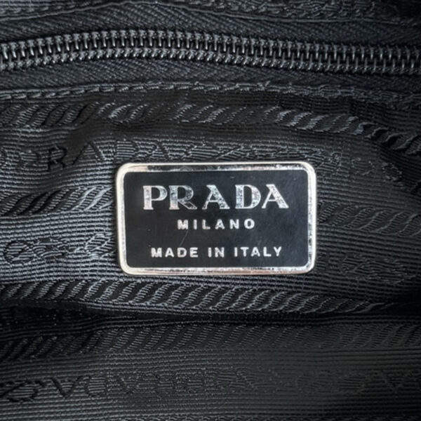 Prada Nylon Quilted Shoulder Bag in Black / Silver - Image 7