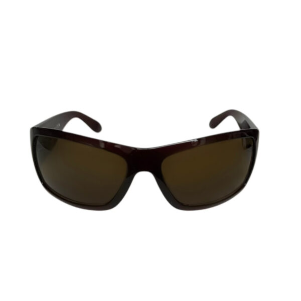 Chanel Diamante Logo Wraparound Sunglasses in Brown / Black - Image 2