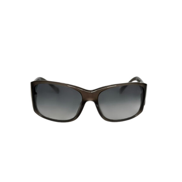 Chanel Pearl Logo Chunky Sunglasses in Grey - Brown / Silver - Image 2