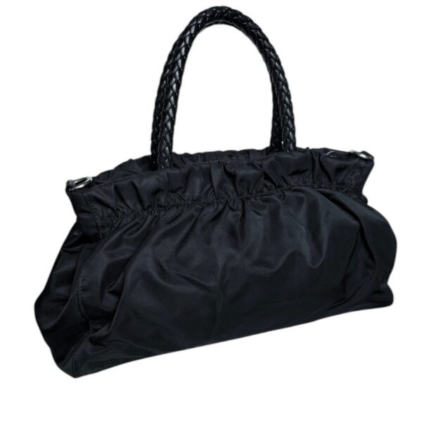 Prada Bow Nylon 2 Way Bag in Black / Silver - Image 4