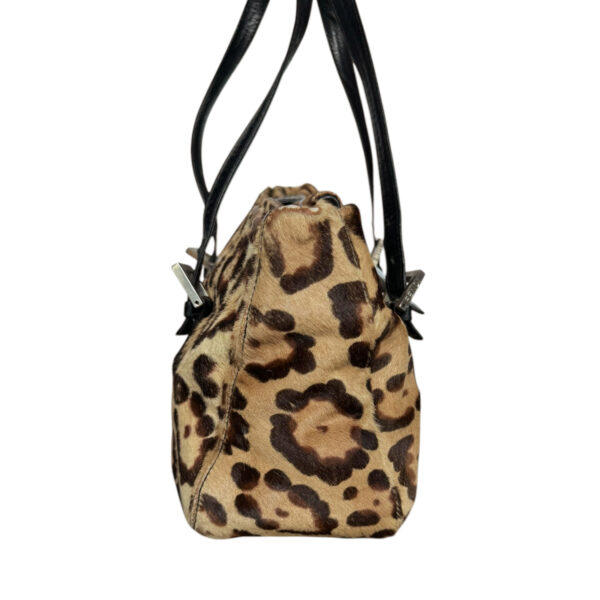 Fendi Leopard Print Calfskin Shoulder Baguette Bag - Image 3