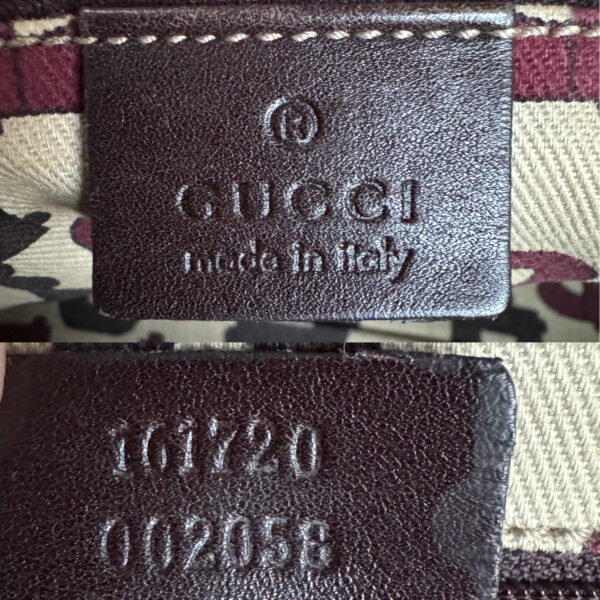 Gucci Monogram Leather Bow Shoulder Bag in Brown / Gold - Image 7