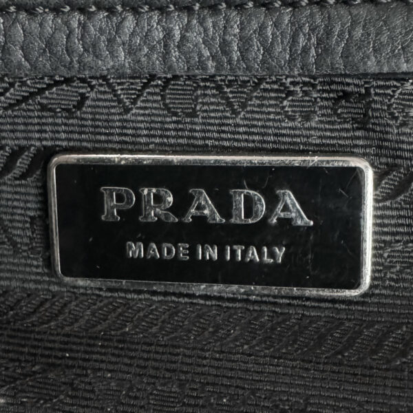 Prada Leather Buckle Shoulder Bag in Black / Silver - Image 7